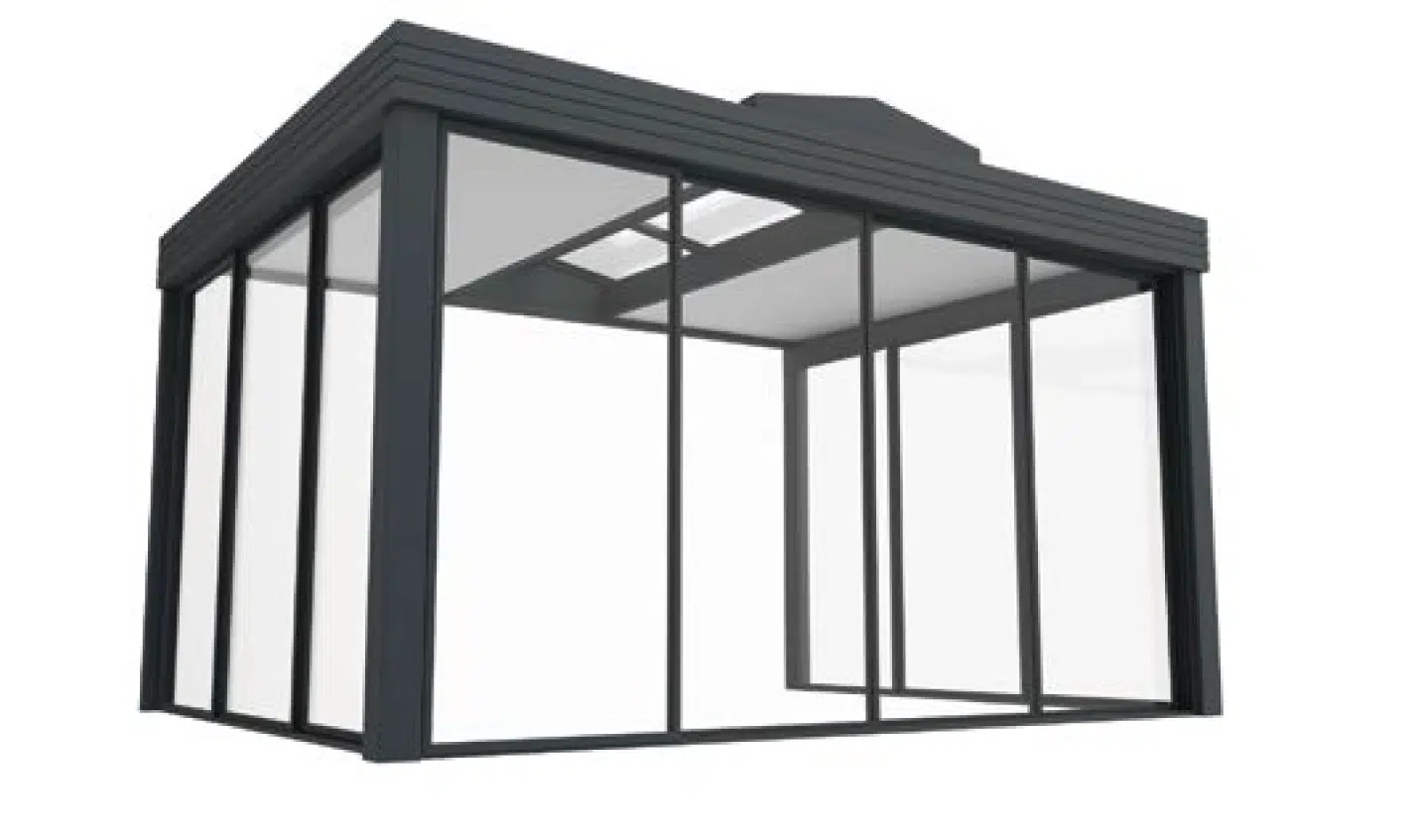 Veranda à toit plat pour hotspots A2B cocnept ; visibilité des caractéristiques technique