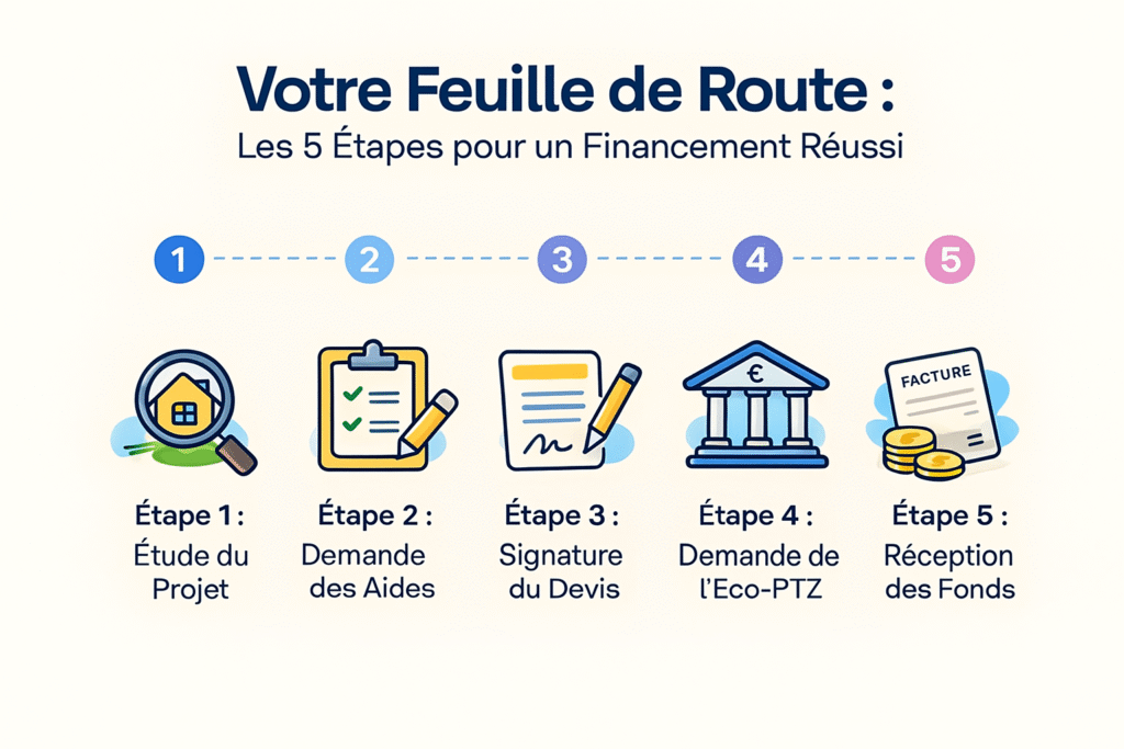 la feuille de route , les 5 étapes pour un financement réussi