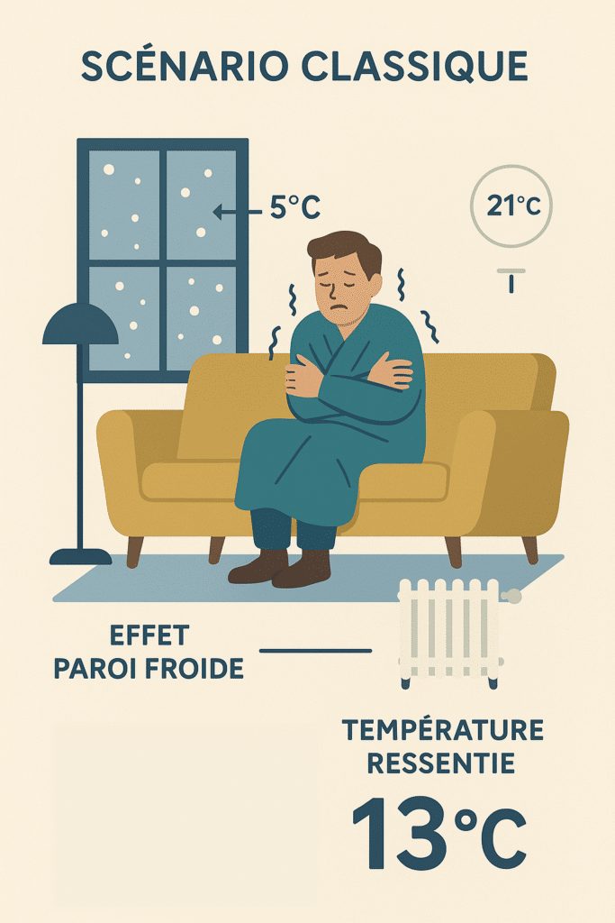 Le scénario Classique  (Simple vitrage ou vieux double vitrage)