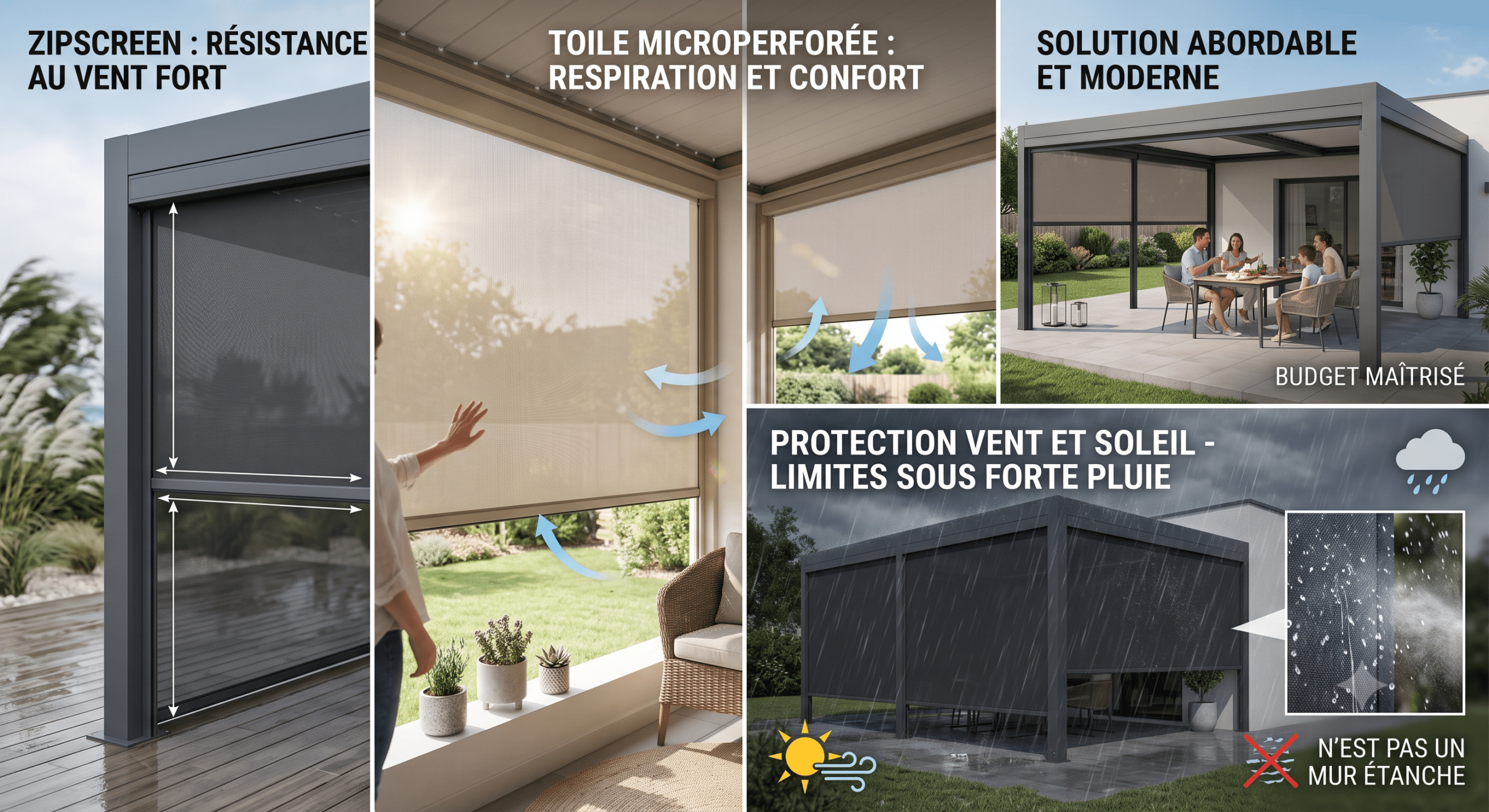 La solution Zipscreen : le store en toile microperforée par A2b concept