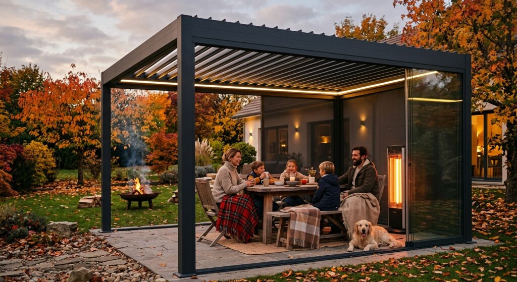 Utiliser sa pergola bioclimatique en automne et en hiver : les solutions qui changent tout A2b concept